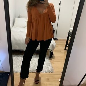 Open Back Burnt Orange Top